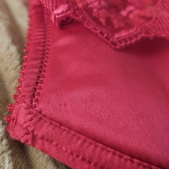 Savage x Fenty Mosaic Embroidery lace half-cup bra in red 34 DD - Picture 7 of 8